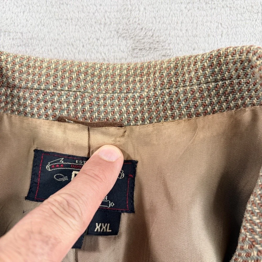 Vintage RRL Ralph Lauren Double RL Wool Tweed Sport Coat Blazer Jacket 2XL USA
